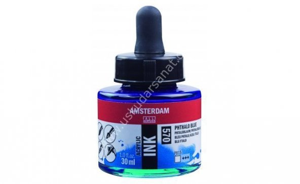 Amsterdam Sıvı Akrilik Mürekkep 30ml 570 Phthalo Blue ürün görseli 1