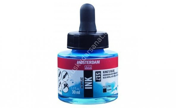Amsterdam Sıvı Akrilik Mürekkep 30ml 517 Kings Blue ürün görseli 1