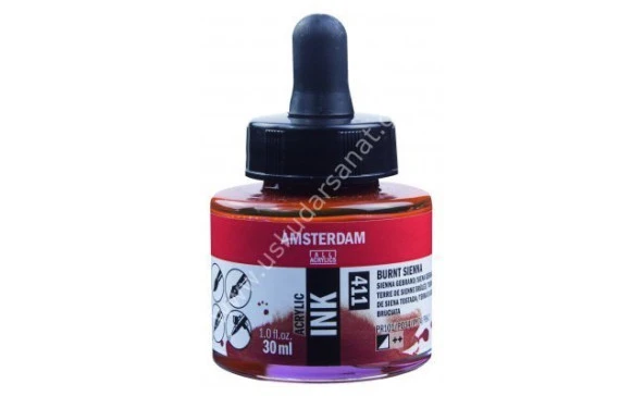 Amsterdam Sıvı Akrilik Mürekkep 30ml 411 Burnt Sienna ürün görseli 1