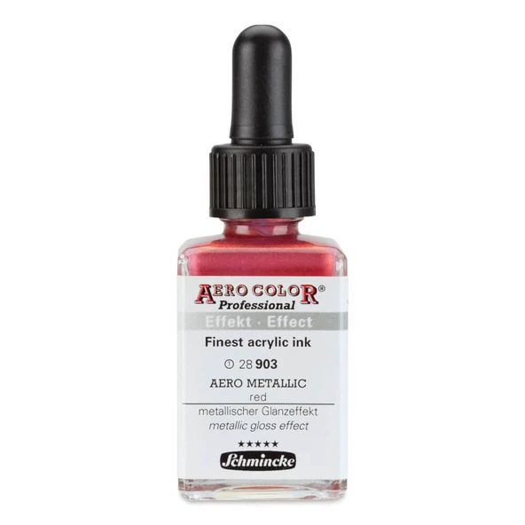 Schmincke Aero Color Profesyonel Akrilik Mürekkep 28 ml Aero Metallic Red 903 ürün görseli 1