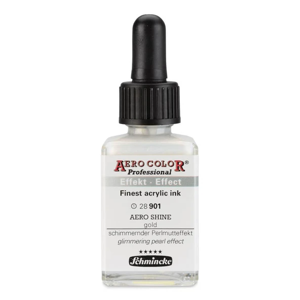 Schmincke Aero Color Profesyonel Akrilik Mürekkep 28 ml Aero Shine Gold 901 ürün görseli 1