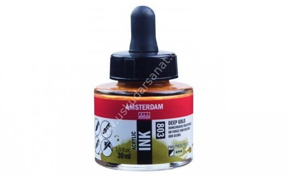 Amsterdam Sıvı Akrilik Mürekkep 30ml 803 Deep Gold ürün görseli 1