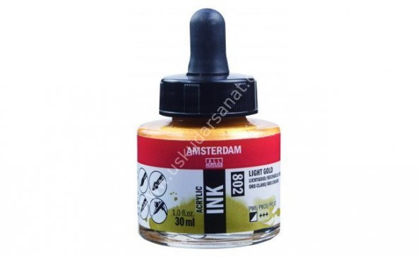 Amsterdam Sıvı Akrilik Mürekkep 30ml 802 Light Gold ürün görseli 1