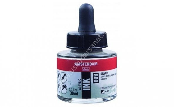 Amsterdam Sıvı Akrilik Mürekkep 30ml 800 Silver ürün görseli 1