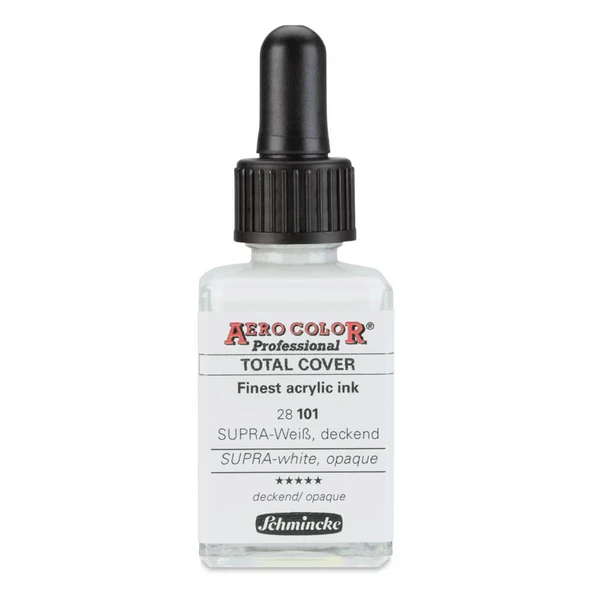 Schmincke Aero Color Profesyonel Akrilik Mürekkep 28 ml SUPRA-White,Opaque 101 ürün görseli 1