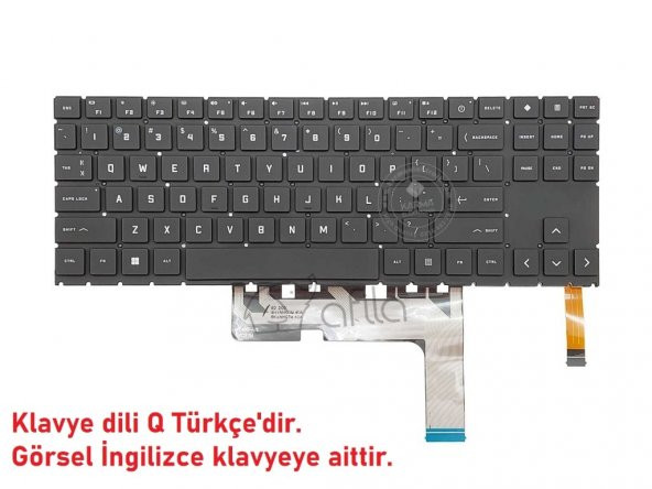 Hp Omen 15-EN1011NT 434M3EA Notebook Klavye Siyah TR RGB ışıklı ürün görseli 1