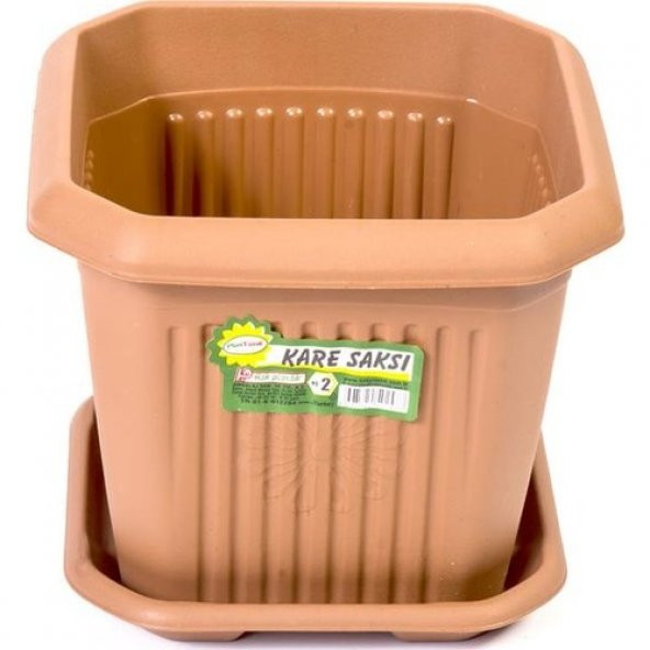 Çiçek saksısı plastik - balkon saksısı kare 2 no 2 adet ürün görseli 1