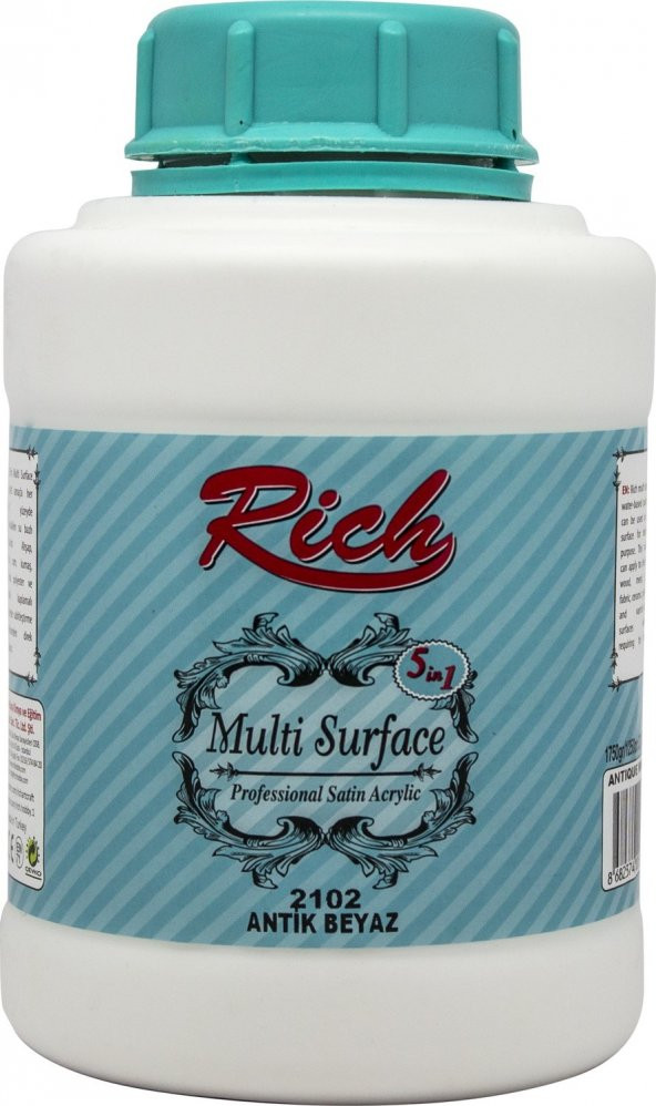 Rich Multi Surface Akrilik Boya 1250 Cc. Antik Beyaz ürün görseli 1