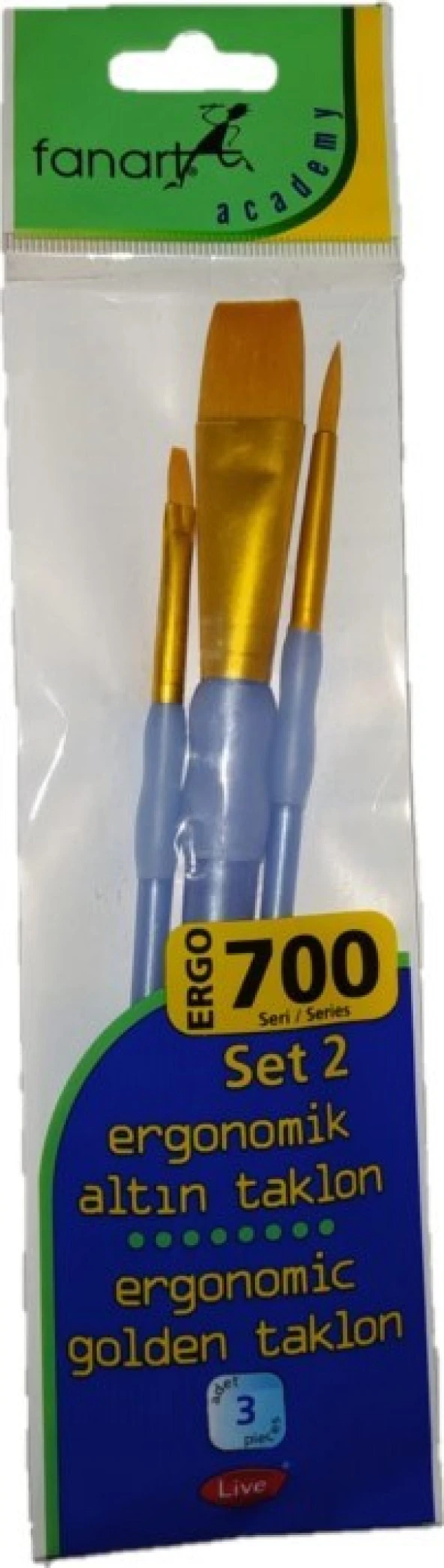 Fanart 700 Serisi Ergonomik Altın Taklon Set-2 3lü ürün görseli 1