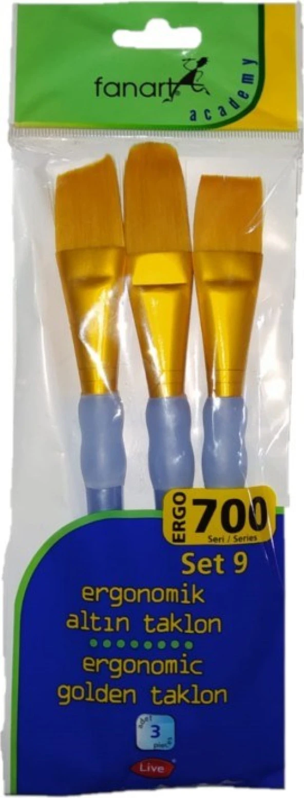 Fanart 700 Serisi Ergonomik Altın Taklon Set-9 3lü ürün görseli 1