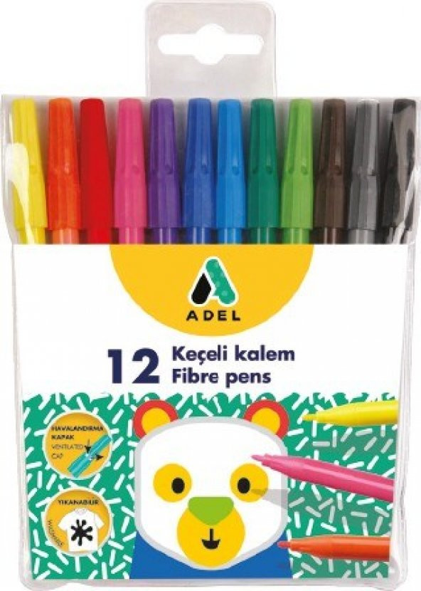 Adel Keçeli Kalem 12 Renk ürün görseli 1