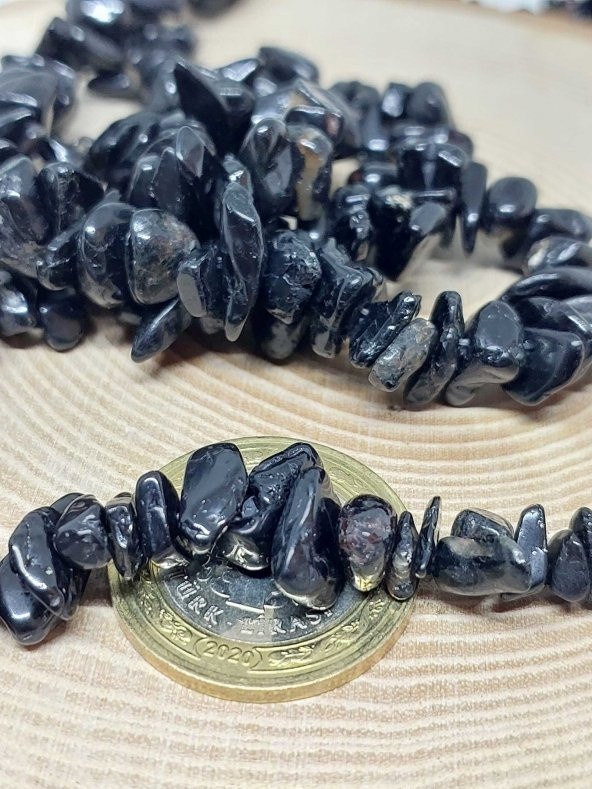 Delikli Turmalin Taşı Siyah Mini Boy 50 adet ürün görseli 1
