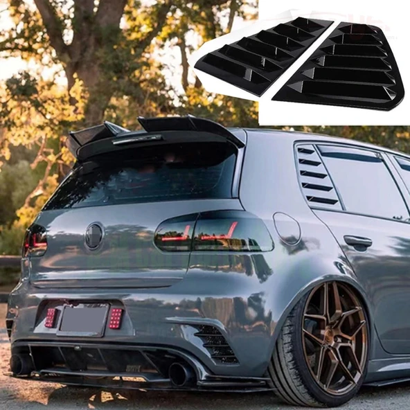Vw Golf 6 2008-2012 Kelebek Cam Vizörü Kaplaması Siyah Renk ürün görseli 1