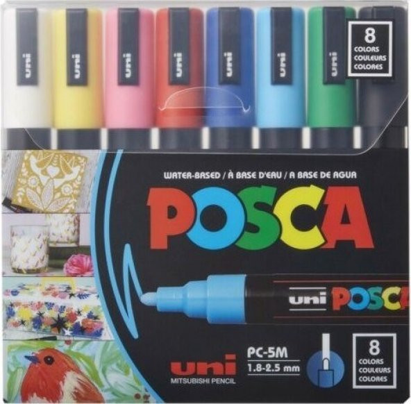 Uni Posca Ana Renkler 8 Li 1,8-2,5 MM ürün görseli 1