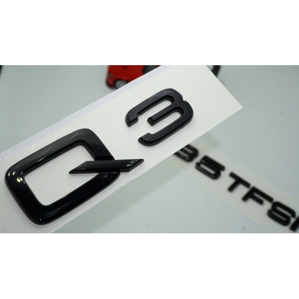 Audi Q3 35 TFSi Parlak Siyah ABS 3M 3D Bagaj Yazı Logo Orjinal Ürün ürün görseli 1