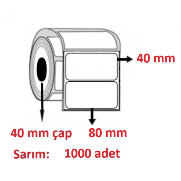 80X40 KUŞE ETİKET ( 1000 li ) ürün görseli 1