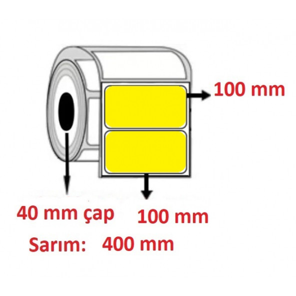 100X100 KUŞE ETİKET SARI ( 400 lü ) ürün görseli 1