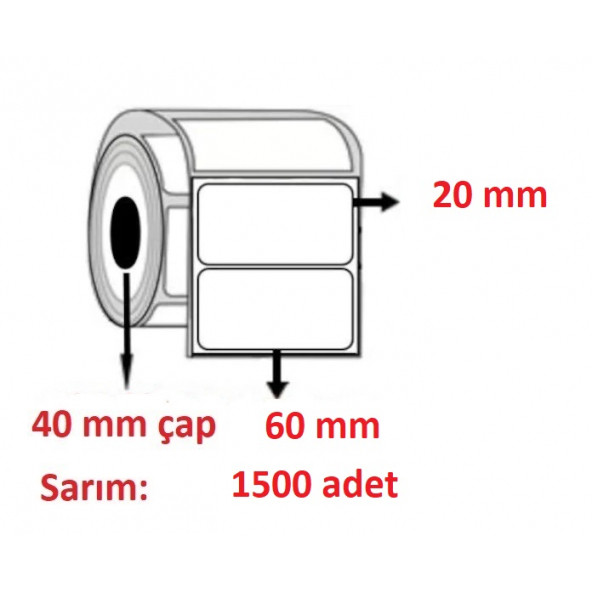 20x60 KUŞE ETİKET( 1500lü ) ürün görseli 1