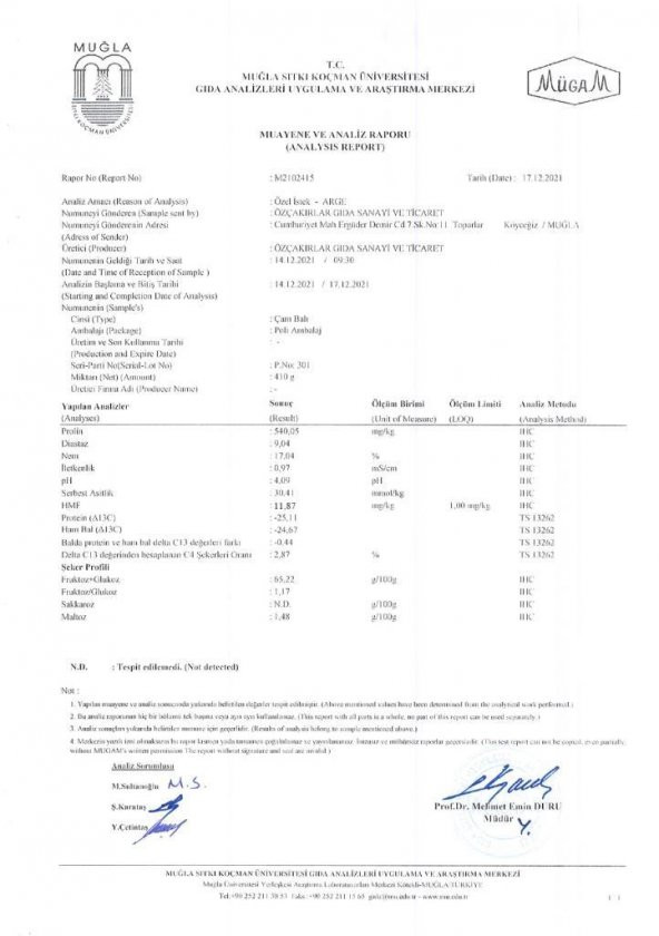 Kb Köyceğiz Balı Çam Balı 26,50 Kg Teneke - Resim 7