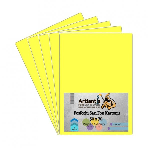 Fon Kartonu Fosforlu Sarı 50x70 5 Adet Artlantis Fosforlu Fon Kartonu Sarı 50*70 5 Adet ürün görseli 1