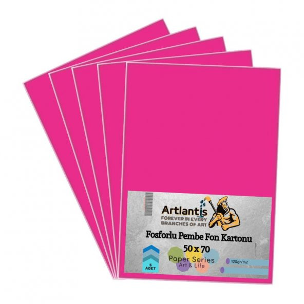 Fon Kartonu Fosforlu Pembe 50x70 5 Adet Artlantis Fosforlu Fon Kartonu Pembe 50*70 5 Adet ürün görseli 1