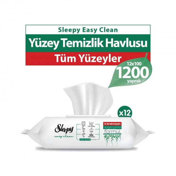 Sleepy Easy Clean Yüzey Temizlik Havlusu 12x100 (1200 Yaprak) ürün görseli 1