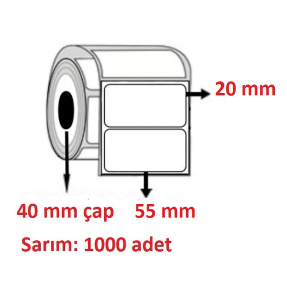 55x20 KUŞE ETİKET( 1000lü ) ürün görseli 1