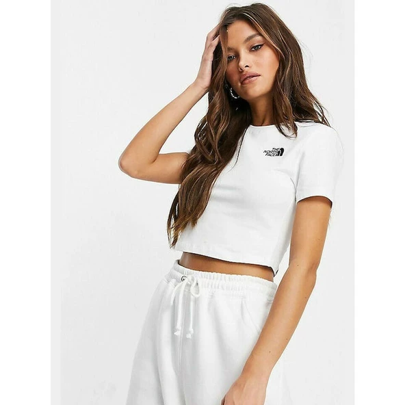 The North Face Kadın ESSENTIAL CROPPED SLEEVE Tişört NF0A55AOFN41 ürün görseli 1