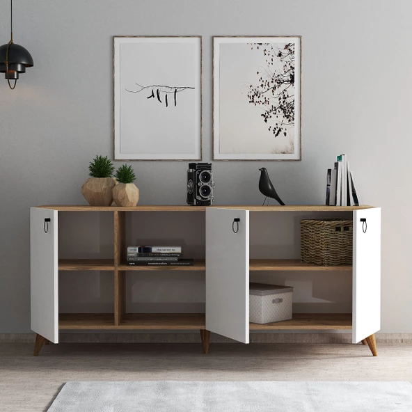 Buse Konsol Çam - Beyaz - KSL0303 - Resim 3