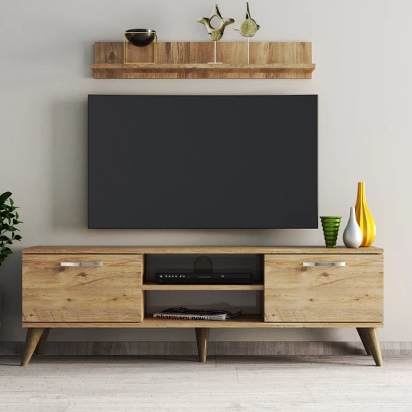 Safir 138 lik L Raflı Tv Ünitesi Çam - TVU0402 ürün görseli 1