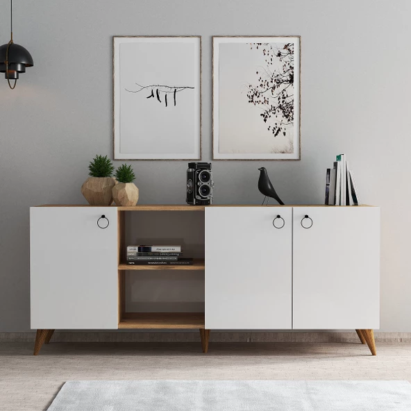 Buse Konsol Çam - Beyaz - KSL0303 - Resim 2