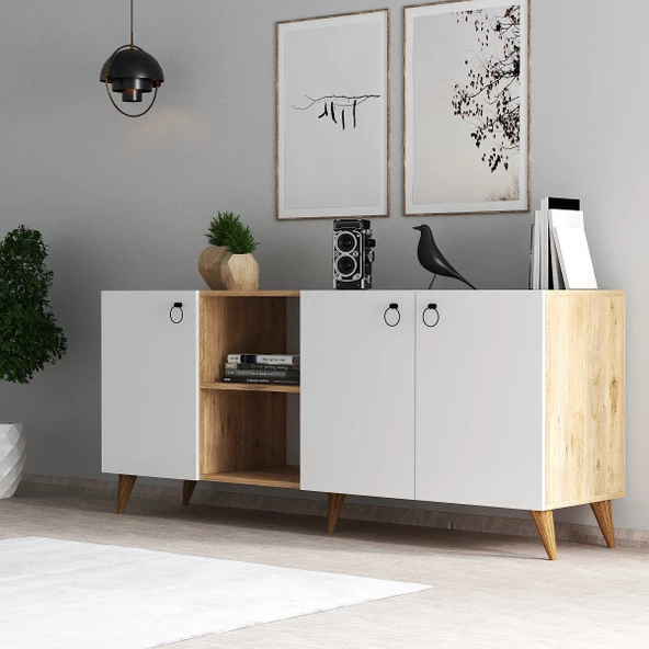 Buse Konsol Çam - Beyaz - KSL0303 ürün görseli 1