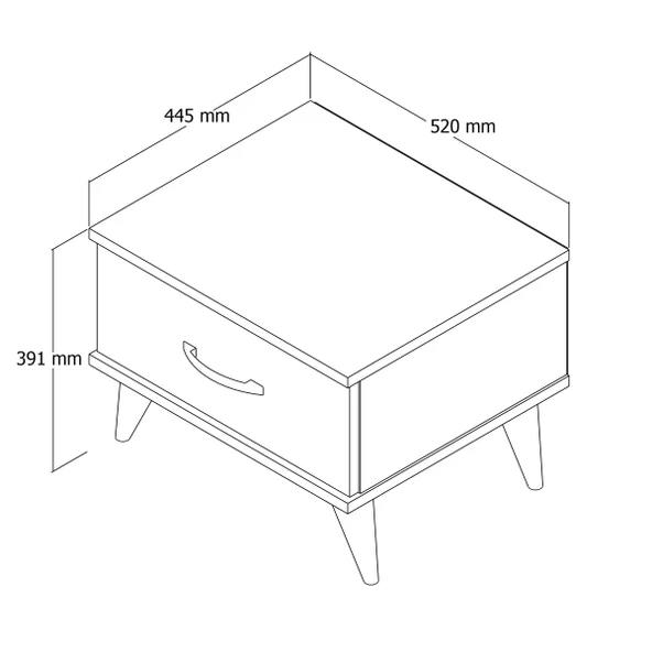 Komidin 1 Çekmeceli Çam - KMD0102 - Resim 4