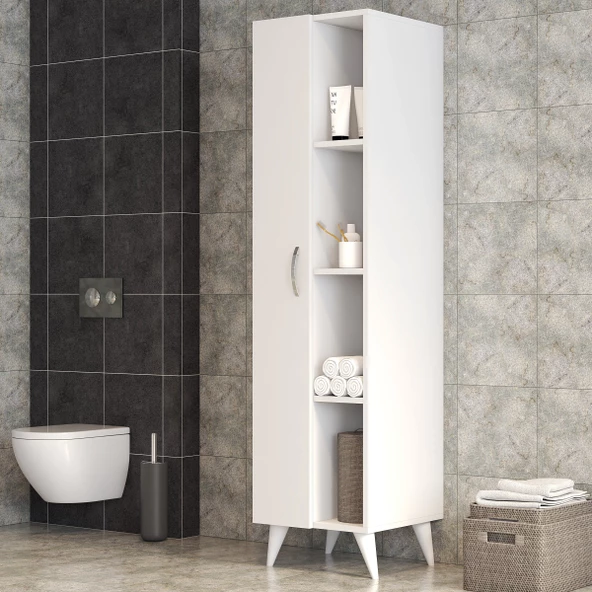 Tek Kapılı Raflı Ütü Masası Dolabı Beyaz - BDL0301 ürün görseli 1