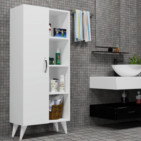 Star Tek Kapılı 4Raflı Çok Amaçlı Dolap Beyaz - BDL0201 ürün görseli 1
