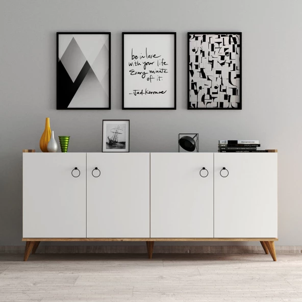 Modern Konsol Beyaz - Çam  - KSL0103 ürün görseli 1