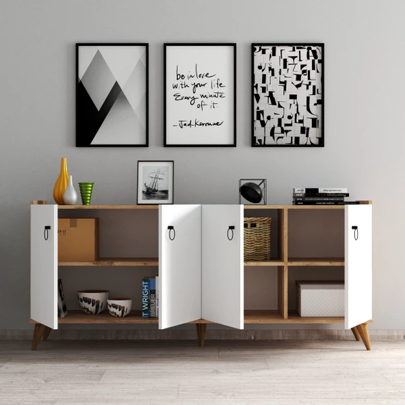 Modern Konsol Beyaz - Çam  - KSL0103 - Resim 3