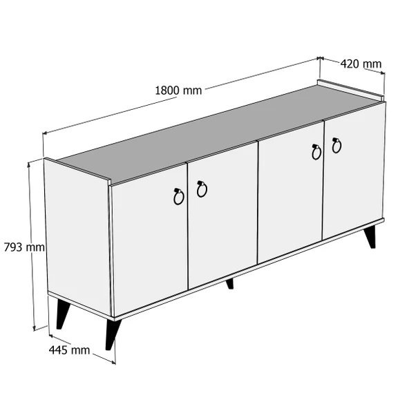 Modern Konsol Beyaz - Çam  - KSL0103 - Resim 4