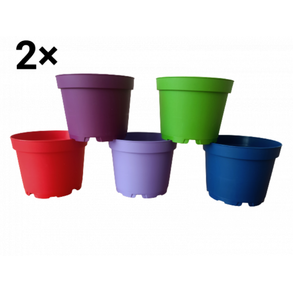 Tuğel Flowers 10 Adet Plastik 5 Renkli Çiçek Üretim Saksısı (8.5 CM.LİK) Alt Tabaksız ürün görseli 1