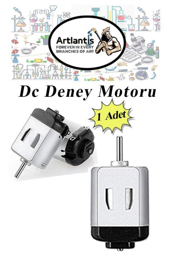 Deney Motoru 3 Volt 1 Adet 3v - 6 v Dc Yüksek Devir Dinamo Motoru Okul Hobi Mini Motor 2 Adet Pille Çalışır ürün görseli 1