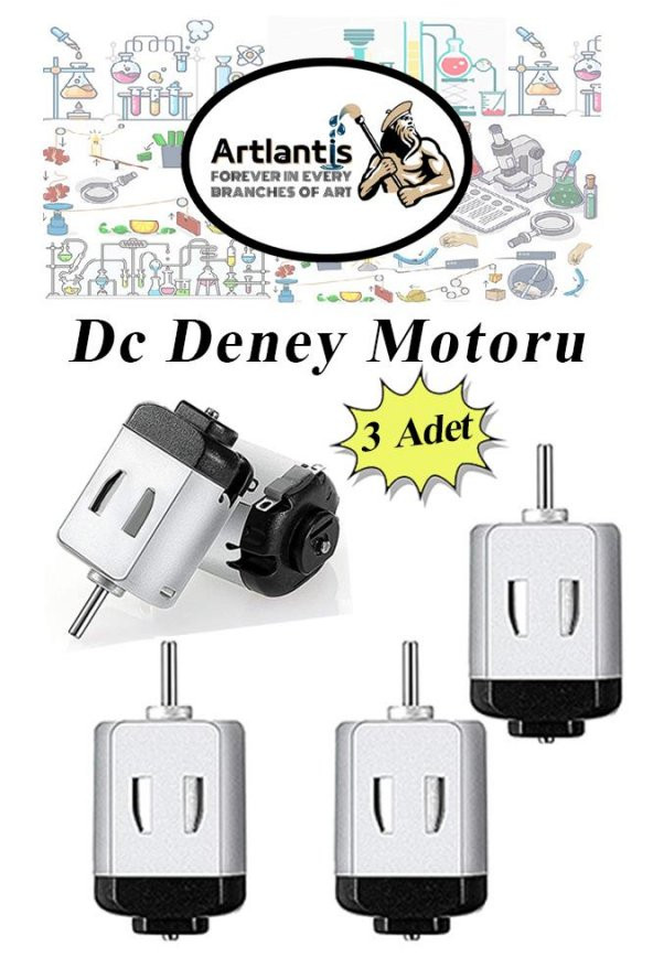 Deney Motoru 3 Volt 3 Adet 3v - 6 v Dc Yüksek Devir Dinamo Motoru Okul Hobi Mini Motor 2 Adet Pille Çalışır ürün görseli 1