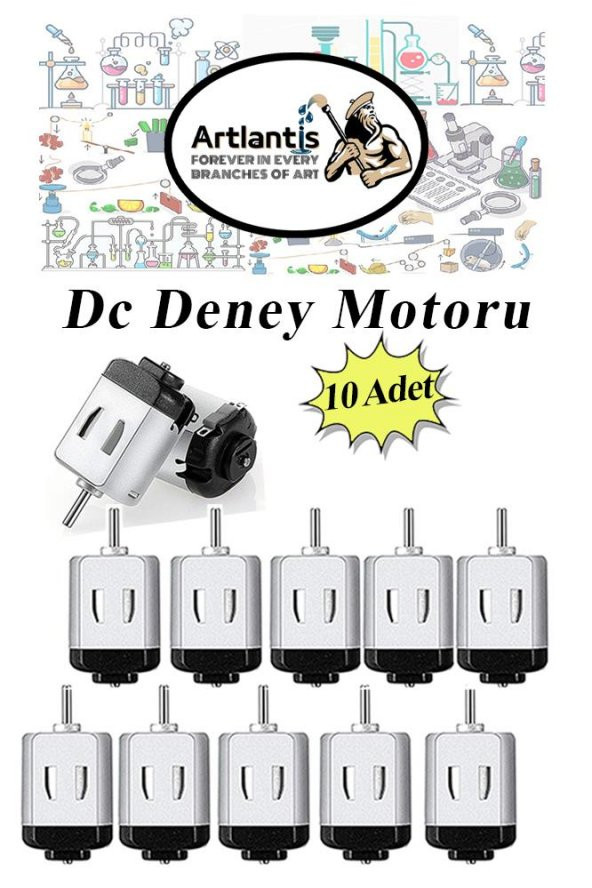 Deney Motoru 3 Volt 10 Adet 3v - 6 v Dc Yüksek Devir Dinamo Motoru Okul Hobi Mini Motor 2 Adet Pille Çalışır ürün görseli 1