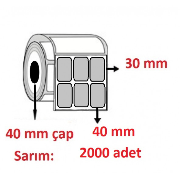 30X40 SİLVER MAT ETİKET 3'LÜ (2000 Lİ ) ürün görseli 1