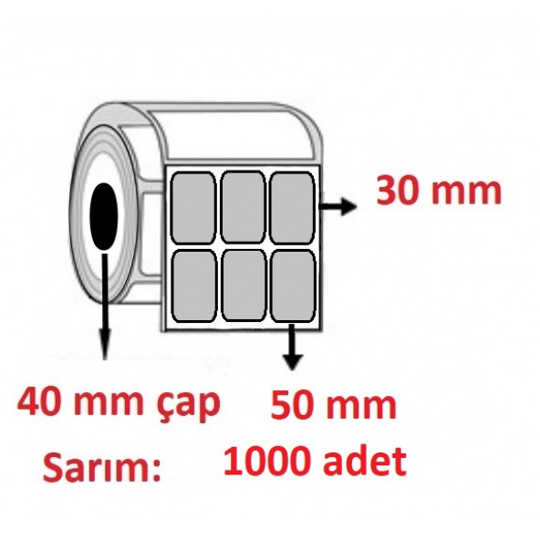 30X50 SILVER MAT ETİKET 3 LÜ ( 1000 li ) ürün görseli 1