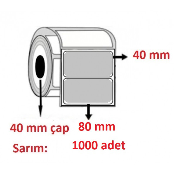 40X80 SILVER MAT ETİKET ( 1000 li ) ürün görseli 1