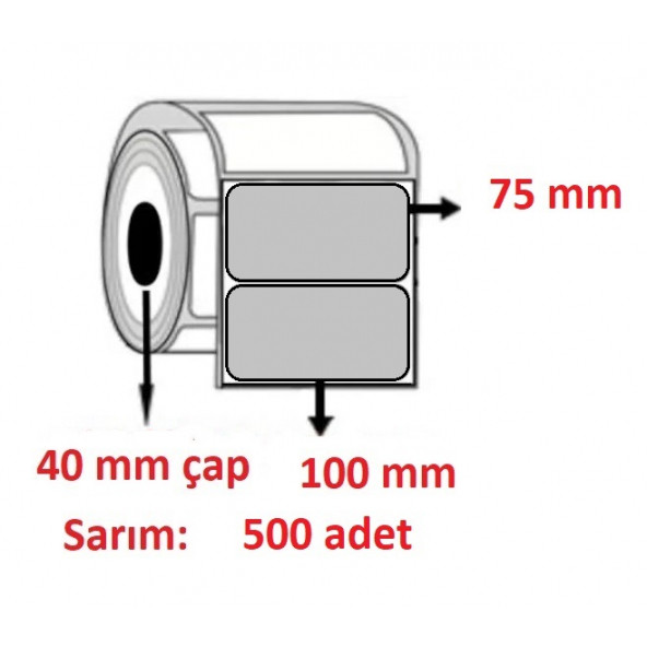 100X75 SILVER MAT ETİKET ( 500 lü ) ürün görseli 1
