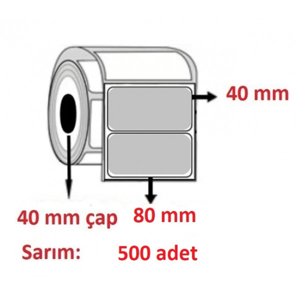 40X80 SILVER MAT ETİKET ( 500 lü ) ürün görseli 1