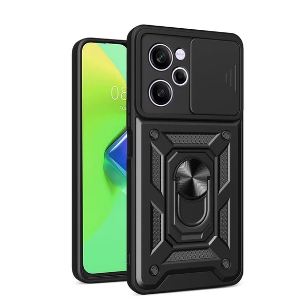 Gpack Xiaomi Redmi Note 12 Pro 5G Kılıf Sert Silikon Tank Aramid Sürgülü Vega Yüzüklü ürün görseli 1