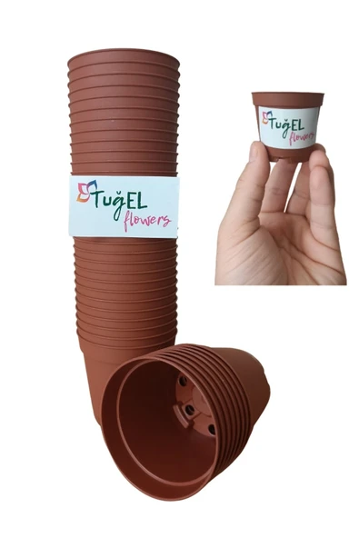 TUĞEL FLOWERS 20 ADET KAKTÜS&SUKULENT ÜRETİM SAKSISI 1.KALİTE (MİNİ BOY-5.5 CM) ürün görseli 1