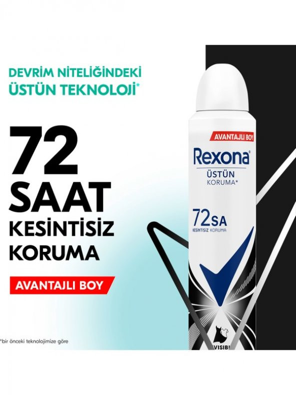 Rexona Kadın Deodorant Invisible Beyaz Iz Sarı Leke Karşıtı 72 Saat Koruma 200 ml ürün görseli 1